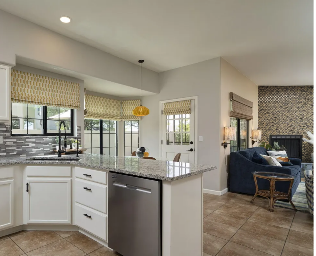 kitchen to family room and nook